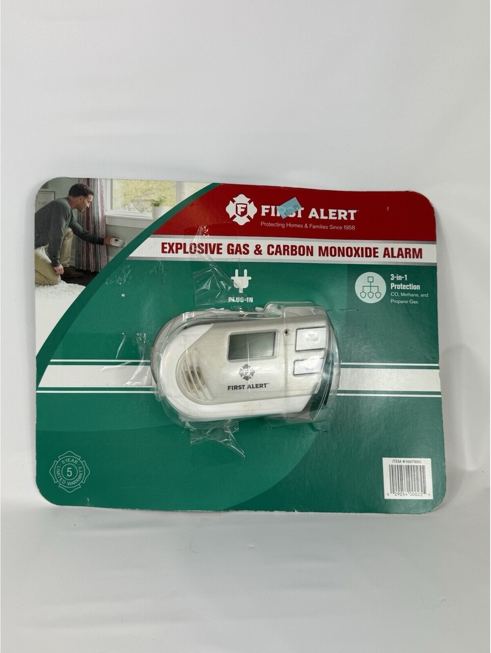 First Alert 3-In-1 Explosive Gas & Carbon Monoxide Alarm-Dual Power #GC01